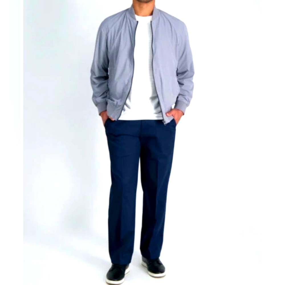 Haagar NWT Mens Work To Weekend Khaki Pants Navy 38/30.